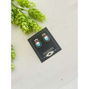 Zuni Handmade Multi-Stone & Sterling Silver Shadowbox <b>Earrings</b> with <b>Post</b> Inlay Cultural Collectible Jewelry - Product Image 3