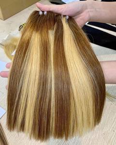 ผมมนุษย์สำหรับผู้หญิงผิวดำผมตรงสีเปียโนเป็นลอน - Product Image 4