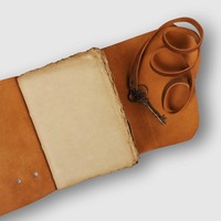 Carnet en cuir fait main avec couvertures en tissu et papier, impression et gaufrage, design en relief, livre vierge créatif, Grimoire, Cahier