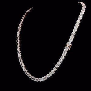 สร้อยคอคิวบาลิงค์หรูหราแบบใหม่ ขนาด 9 มม. ประดับเพชรโมอิสซาไนต์ทรงบาแกตต์ สร้อยคิวบาลิงค์แบบฮิปฮอปสั่งทำพิเศษ - Product Image 1