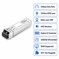 Module émetteur-récepteur optique 10G SFP+ 60 km, module Ethernet à fibre optique monomode, communication réseau à très longue portée