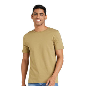 T-shirts pour hommes 2026 de haute qualité 100 % coton, confortables, col rond, coupe oversize avec impression de logo personnalisable - Product Image 2