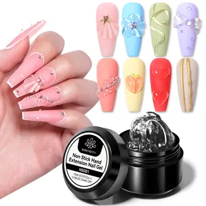 Geboren Mooie 3d Carving Hars Acryl Extensie Harde Gel Heldere Jelly Kleur Geen Warmte Hema Vrij Non-Stick Stevige Builder Nagelgel