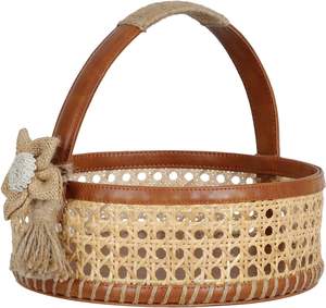 Panier décor à la maison moderne tissé à la main artisanat écologique bambou en bois pique-nique panier de fruits rotin panier de rangement fleurs - Product Image 1