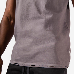 Vente en gros 100% coton Gym débardeurs pour hommes unisexe Fitness maillot de corps course gilet Singlet gilet grande taille Options pour - Product Image 4