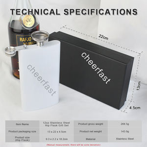 Set de Regalo de Petaca Personalizada para Licor, Petaca de 12 oz a Prueba de Fugas con Embudo, Set de Regalo de Petaca Blanca - Product Image 4