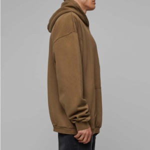 Sweat-shirt à capuche Boxy en coton pré-rétréci, 100% coton, coton, avec fermeture éclair complète, lavé à l'acide, vente en gros - Product Image 2