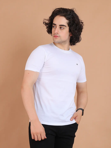 เสื้อยืดคอกลมแขนสั้นสำหรับผู้ชายทำจากผ้าฝ้าย100% สวมใส่สบายสวมใส่ในชีวิตประจำวัน - Product Image 5