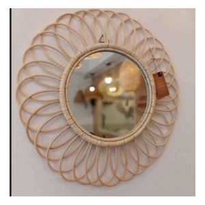 กระจกหวายติดผนังงานฝีมือแบบเวียดนามอุปกรณ์ตกแต่งบ้านสไตล์โบโฮเป็นมิตรต่อสิ่งแวดล้อม - Product Image 6