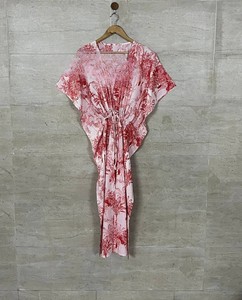 Caftán de algodón para mujer, estampado de Tigre, largo, con cuello en V, caftán, dobladillo acampanado, largo informal, para ropa de noche de otoño - Product Image 3