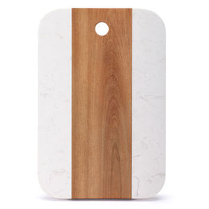 Planche à découper et planche à découper de nouveau design rectangulaire en marbre blanc et en bois pour la cuisine/hôtels éco, planche à découper - Product Image 1