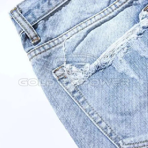 Shorts en jean déchirés unis pour homme, style streetwear tendance, 100 % coton, tissu extensible écologique et respirant pour l'été et le quotidien - Product Image 4