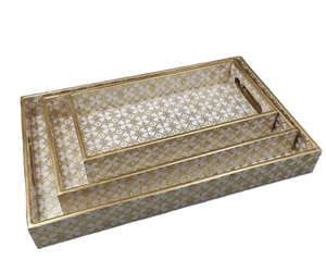 Ensemble de plateaux empilables de qualité alimentaire, émaillés, imprimés, personnalisés pour la décoration de la maison, le petit-déjeuner, le Ramadan, l'Aïd et les cadeaux de Noël au meilleur prix - Product Image 5