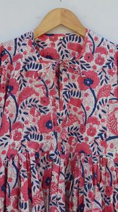 Robe midi décontractée à imprimé floral col profond avec ficelle plus proche silhouette ample mini robe taille naturelle pour l'été - Product Image 3