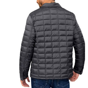 Venta al por mayor por encargo de alta calidad de los hombres de gran tamaño con cremallera acolchada cálida chaqueta acolchada de talla grande de punto transpirable de algodón de lona - Product Image 3