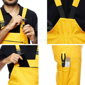 High Quality Cotton Customizable Breathable Hi Vis Safety <b>Men's</b> Work Coverall Dungaree Overall <b>Bib</b> Latest Arrival - Product Image 6