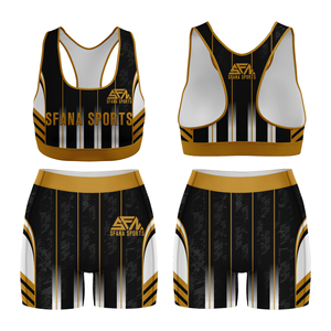 Nouveau ensemble de shorts de yoga pour femmes élégantes avec soutien-gorge de sport tenue de gymnastique confortable 2 pièces Design personnalisé pour l'entraînement et le yoga - Product Image 5