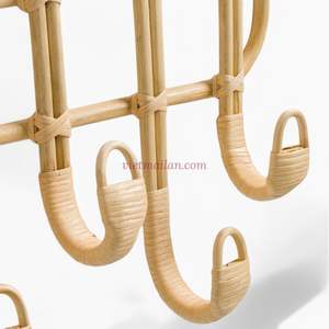 Crochet en rotin naturel pour mur Boho cintre en osier fait à la main pour entrée placard salle de bain ou chambre décor - Product Image 4