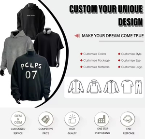 สเวตเชิ้ตผ้าฝ้ายโอเวอร์ไซส์สำหรับผู้ชายและผู้หญิง, สเวตเชิ้ตแขนยาวคอกลมสีล้วนสำหรับฤดูหนาว - Product Image 4