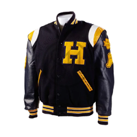 Blousons universitaires personnalisés pour hommes, en laine décontractée, à manches régulières, style baseball, avec broderies et écussons en chenille sur le devant