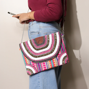 Diseñador hecho a mano mujeres con cuentas embragues monederos bolsos colorido bolso cruzado moda personalizada por glowin fashion - Product Image 2