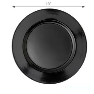 Assiette de chargeur noire assiette formelle décorative d'hôtel à la maison pour la vaisselle de table de vente chaude sous l'assiette à un prix raisonnable - Product Image 3