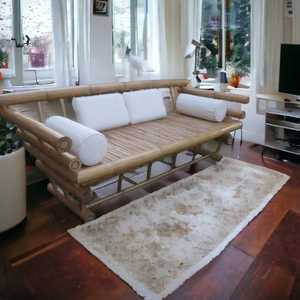 Nouveau à la mode Boho fait à la main meubles de jardin en plein air bambou armure trois places canapés de jardin mobilier d'extérieur ensemble de jardin - Product Image 5