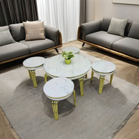 Table basse moderne convertible en métal et acier inoxydable - NETRA FURNITURE Modèle 11 Garantie de 2 ans Salon Chambre Bureau à domicile