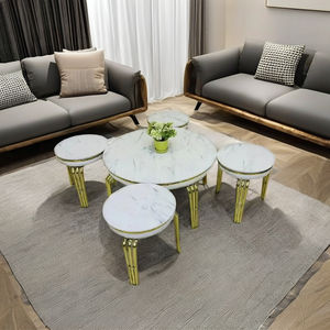 Modern Convertible Simple Style Metal Coffee <b>Table</b> <b>Stainless</b> <b>Steel</b> Home Furniture Living Room Bedroom Home Office Workshop Home - Product Image 1