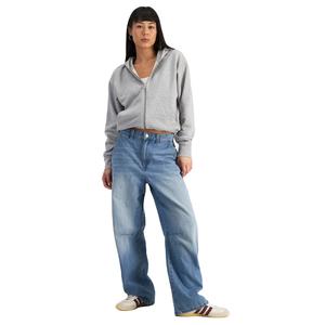 Sweat-shirts à capuche zippés en tricot pour femmes, couleur gris uni, doux, confortable, respirant, automne-hiver, vente en gros - Product Image 2