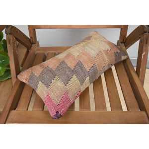 Oreiller en laine Kilim beige 8x16 pouces de luxe rustique moelleux Floral jeter pour canapé literie Portable Vintage tissé Patchwork Design - Product Image 5