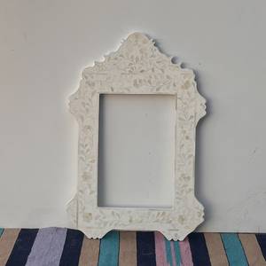 Marco de Espejo con Incrustaciones de Hueso Hecho a Mano, Espejo de Pared Decorativo de Lujo con Diseño Étnico de Madera, Decoración del Hogar Única Hecha a Mano - Product Image 5