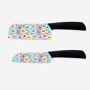 Couteau de Chef en Céramique de Haute Qualité avec Motif Floral, Manche en Plastique, Lot de 2 Pièces, Durable, Ambidextre, pour Cuisine Domestique, Vente en Gros - Product Image 1
