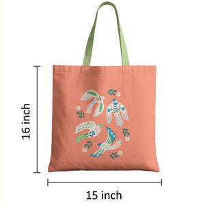 Bird Art Canvas Tote <b>Bag</b> Customizable <b>Medium</b> Beach <b>Bag</b> Linen Organic Cotton Long Rope Handle for Daily Use Advertising Gifts - Product Image 6