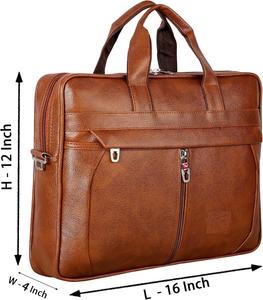 Sacoche pour ordinateur portable en cuir véritable de luxe haut de gamme, réglable, à bandoulière, légère et pratique - Product Image 5