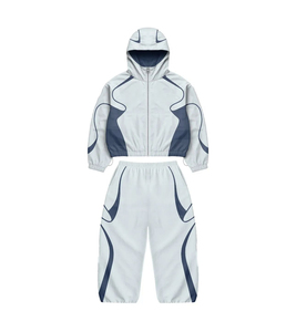 Chándal Cortavientos de Diseño Más Reciente, Pantalón y Chaqueta con Capucha, 100% Nailon, Ropa Deportiva Urbana - Product Image 1