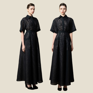 La camisa con cuello puntiagudo de VENESSA es una pieza de moda con detalles de hojas y silueta afilada a un gran precio - Product Image 1