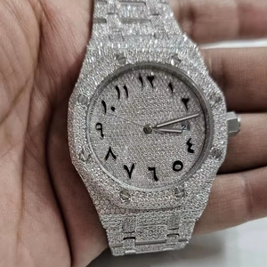 Moissanite Montre Homme Quartz Mécanique Logo Personnalisé Luxe Ice Out VVS Diamant Montres Mode Bijoux Hip Hop - Product Image 1