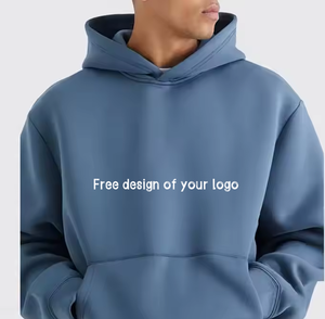 Sweat à capuche personnalisé unisexe ample avec logo personnalisé de haute qualité 100% coton pull-over uni pour hommes vente en gros - Product Image 6