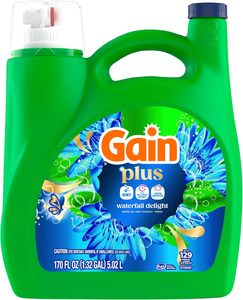 Détergent à lessive liquide Gain Plus, plus purifiant, plus rafraîchissant, maintenant avec Oxi, parfum Waterfall Delight, 170 fl oz, 129 lavages - Product Image 5