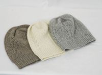 Bonnet gris bio écologique pour femme, tricot plat, motif maille courante, doux, respirant, durable, ajustable, décontracté, pour l'extérieur