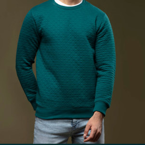 Sweat-shirt décontracté pour homme, coupe classique, en coton matelassé 100 % de qualité supérieure, col rond, design découpé, idéal pour l'hiver - Product Image 4