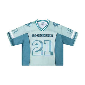 เสื้อกีฬาฟุตบอลและฮ็อกกี้น้ำแข็งย้อนยุคแนววินเทจตาข่ายผ้าโพลีเอสเตอร์แห้งเร็ว - Product Image 1