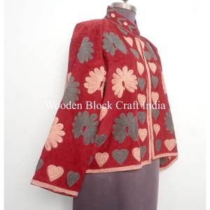 Chaqueta Bordada con Corte Cruzado, Hecha a Mano, Transpirable, Estilo Étnico Vintage, Chaqueta de Algodón para Invierno, Ideal para Festivales - Product Image 4