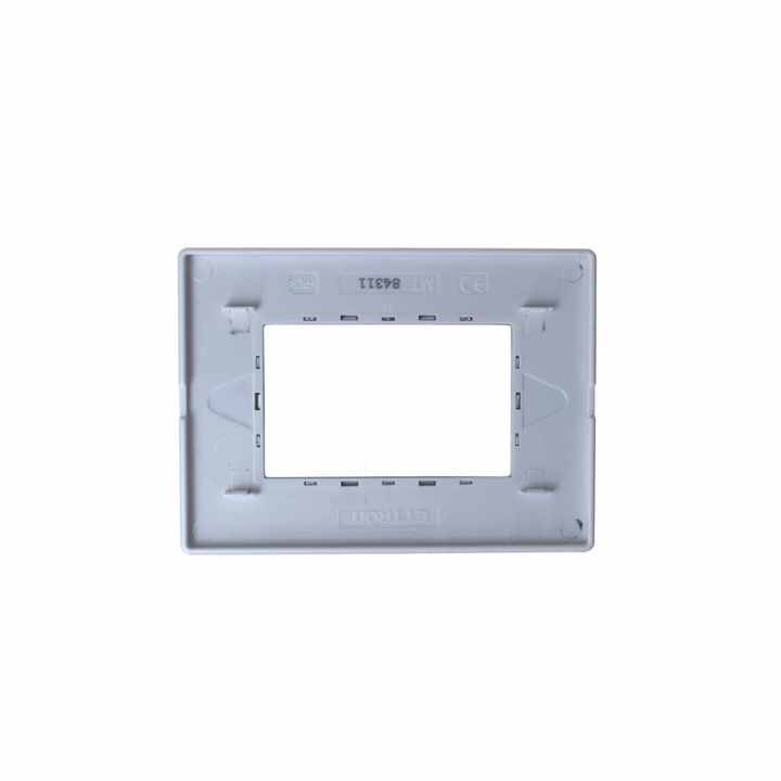 ETTROIT Solar Series 3P Glass Plate, White Color, Compatible with Bticino Matix - Electrical Materials / Compatible with Bticino