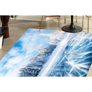 Tapis imprimé vue forestière : Scenery vert luxuriant pour la décoration intérieure, tapis gobelin - Product Image 3