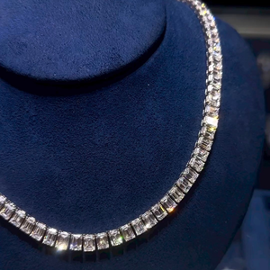 Collar de Plata de Ley con Baño de Rodio y Moissanita, Estilo Cubano, 50 Puntas, Hip Hop, Unisex, de Alta Calidad - Product Image 4