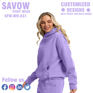 เสื้อฮู้ดผู้หญิงขายส่ง ไซส์ใหญ่ ทรงปกติ ผ้าฝ้าย 100% เสื้อฮู้ดสตรีทแวร์ แจ็คเก็ตผ้าฟลีซ สกรีนลายด้านหน้า สำหรับฤดูหนาว - Product Image 4