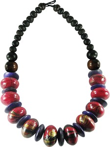 <b>Chunky</b> <b>Beaded</b> Resin <b>Necklace</b> Natural Buffalo Horn <b>Necklace</b> Handmade Indian Product - Product Image 4