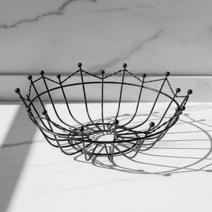 High Quality Rustic Matte Black Iron <b>Mesh</b> Fruit <b>Basket</b> Decorative Kitchen Centerpiece and Vegetable Bowl Eco-Friendly - Product Image 4